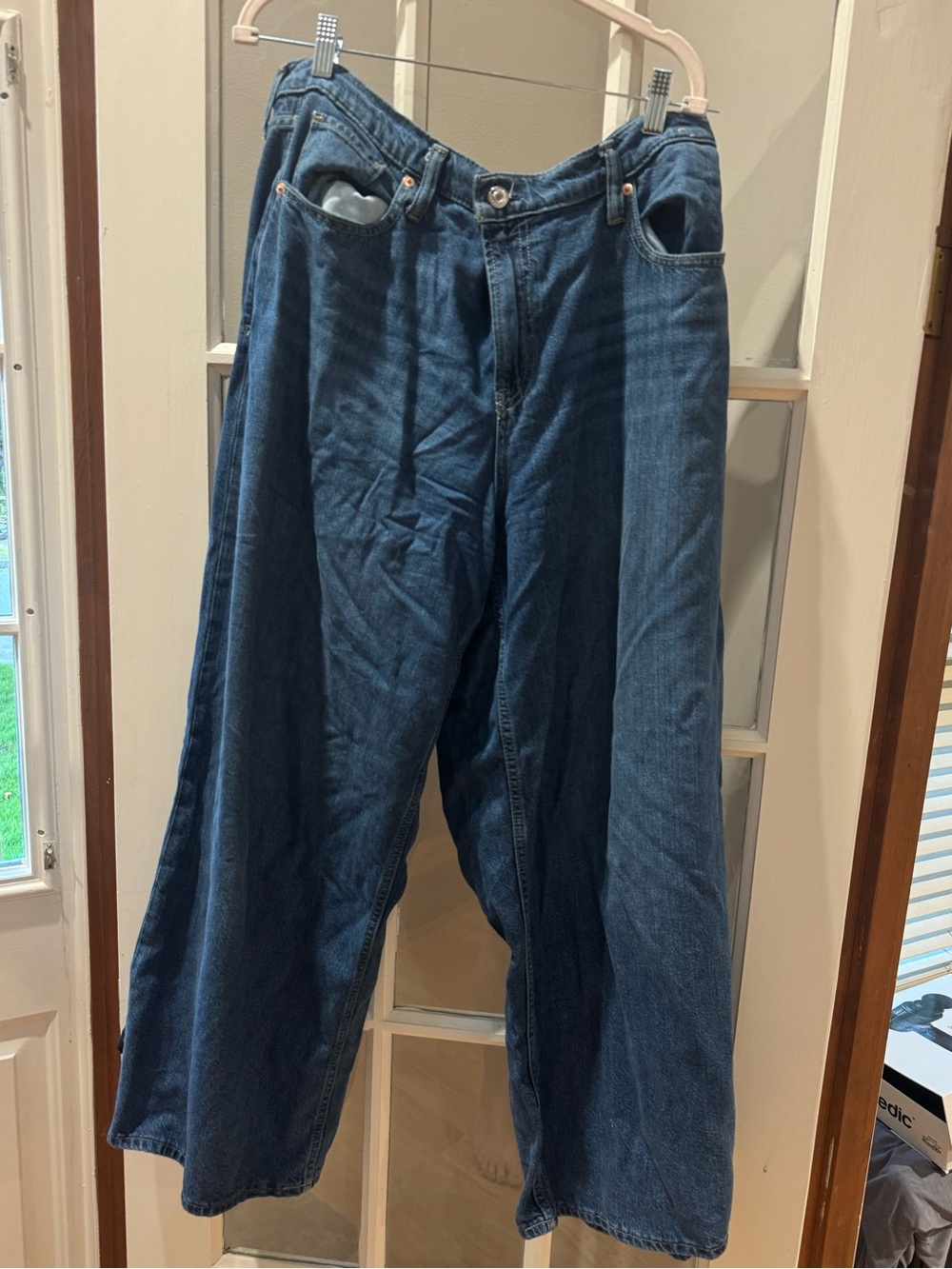 GAP Wide-Leg Flare Jeans in Blue Denim
